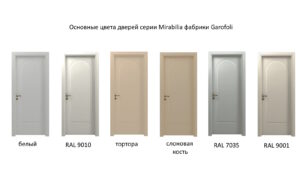 основные цвета дверей серии Mirabilia фабрики Garofoli